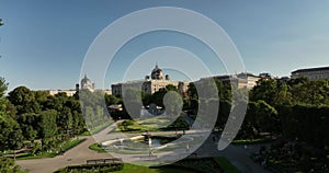 Aerial view of Maria Theresia Monument and Museums Quartier. Maria Theresien Platz. Art History Kunsthistorisches Museum