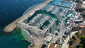 Aerial view of Marina Campomanes in the Spanish Mediterranean Sea.