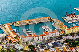 aerial view of a marina in gibraltar...IMAGE