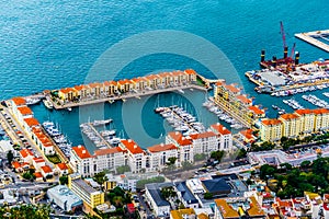 aerial view of a marina in gibraltar...IMAGE