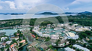 Aerial view of Marina in Phuket, Thailand south east Asia