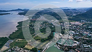 Aerial view of Marina in Phuket, Thailand south east Asia