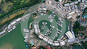 Aerial view of Marina in Phuket, Thailand south east Asia