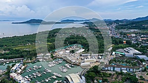 Aerial view of Marina in Phuket, Thailand south east Asia