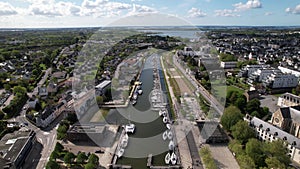 Aerial view of the marina of Vannes in Morbihan