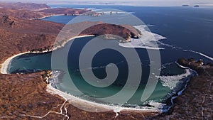 Aerial view marine reserve around rocky northern shores testament ocean's majesty Marine reserve sanctuary oceanic