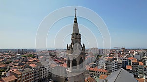 Aerial view of Marques Church in Porto