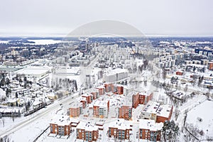 Aerial view of Matinkyla neighborhood of Espoo, Finland