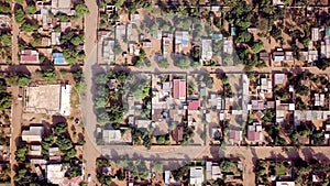 Aerial view of Matola, suburbs of Maputo, Mozambique