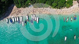 Aerial view of Maya bay ,Phi-Phi Islands, Krabi, Thailand.