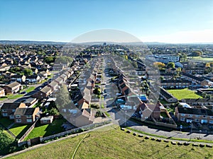 Aerial view of Meadowcroft Estate in Aylesbury with St Michaels Catholic Church