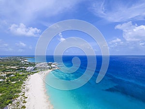 Aerial view from Meads Bay in Anguilla Beach, Caribbean photo