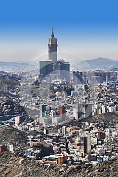 Aerial view of Mecca holy city in Saudia Arabia