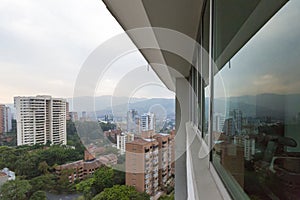 Aerial view of Medellin city within a residential neighborhood,