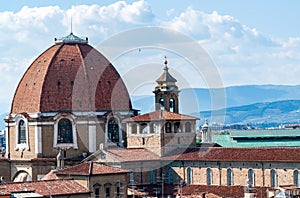 Aerial view of Medici Chapels dome - Florence