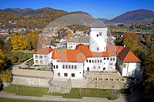 Aerial view on medieval Budatin castle