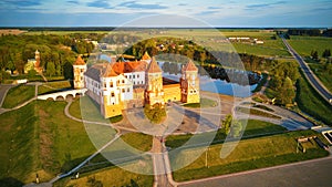 Aerial view of Medieval Mir castle complex