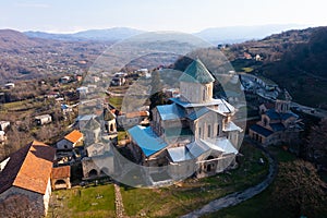Aerial view of medieval monastic complex of Gelati, Georgia