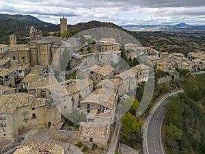 aerial view of the medieval town of Sos del Rey CatÃ³lico in Aragon, Spain. photo