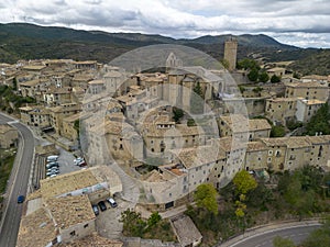 aerial view of the medieval town of Sos del Rey CatÃ³lico in Aragon, Spain. photo