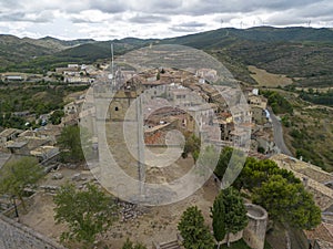 aerial view of the medieval town of Sos del Rey CatÃ³lico in Aragon, Spain. photo