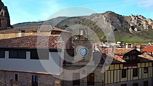 Aerial View of the medieval village of Poza de la Sal in Burgos, Castile and Leon, Spain