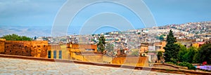 Aerial view on medina of beautiful city Fes, Morocco