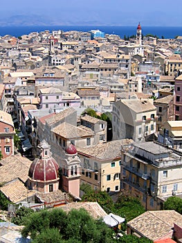 Aerial view of Mediterranean city