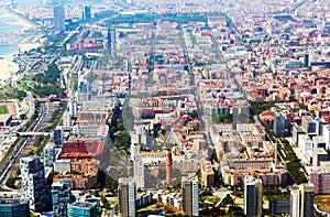 Aerial view of Mediterranean city. Barcelona, Spain