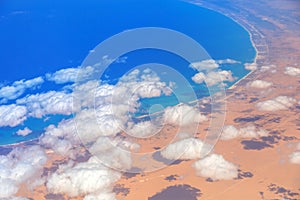 Aerial view of Mediterranean sea coastline