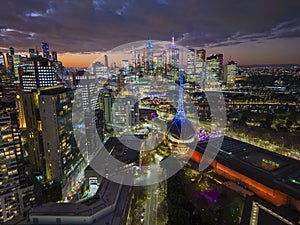 Aerial view of Melbourne city