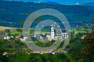 Aerial view of Melk City