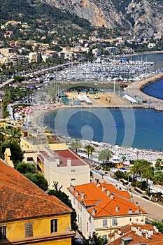 Aerial view of Menton in France