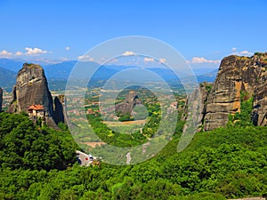 Aerial view of Meteora Greece