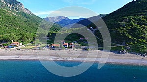 Aerial view of Metochi beach and area, Evvia, Greece