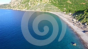 Aerial view of Metochi beach and area, Evvia, Greece