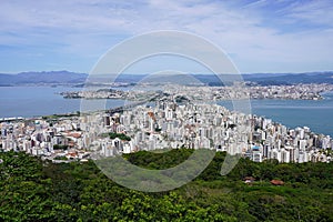 Aerial view of the metropolitan area of Florianopolis, Santa Catarina, Brazil