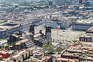 Vista aérea de México la ciudad principal plaza de la ciudad a catedral 