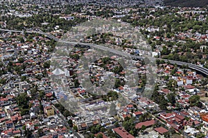 Aerial view of mexico city middle class living area photo