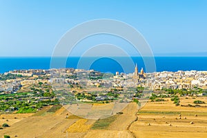 Aerial view of Mgarr on Gozo, Malta