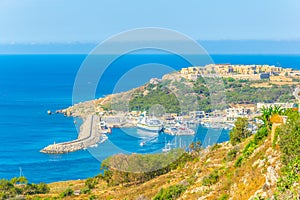 Aerial view of Mgarr on Gozo, Malta