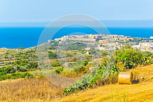 Aerial view of Mgarr on Gozo, Malta