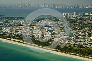 Aerial view of Miami beach