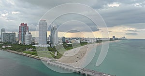 Aerial view of Miami Beach. Summer Florida. Miami Landscape Skyline. Aerial view of South Miami. Aerial view of South