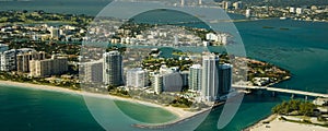 Aerial view of Miami seashore