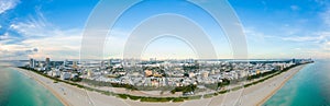 Aerial view of Miami South Beach with hotels and coastline