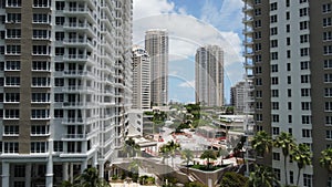 Aerial View, Miami USA Downtown, Brickell Key, Upscale Condominium Buildings