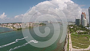 Aerial view of Miami waterways