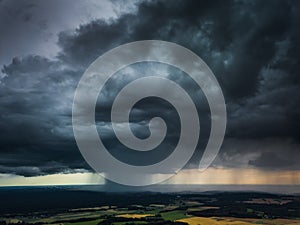 Aerial view of Micro burst in Lithuania