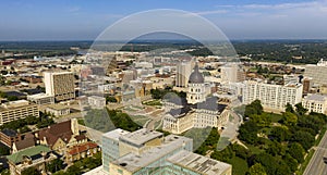 Aerial View Mid Day at the State Capital Building in Topeka Kansas USA